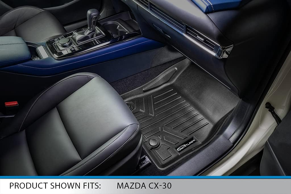 SMARTLINER Custom Fit All Weather 1st Row Floor Mat Liners Set Compatible with 2020-2025 Mazda CX30