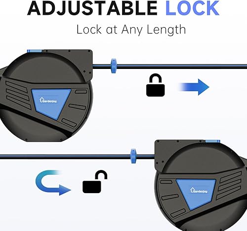 Miniatura 9 de GARDENJOY Carrete de manguera de jardín retráctil, manguera de jardín resistente de 100 pies x 12 pulgada con soporte giratorio de 180 , boquilla