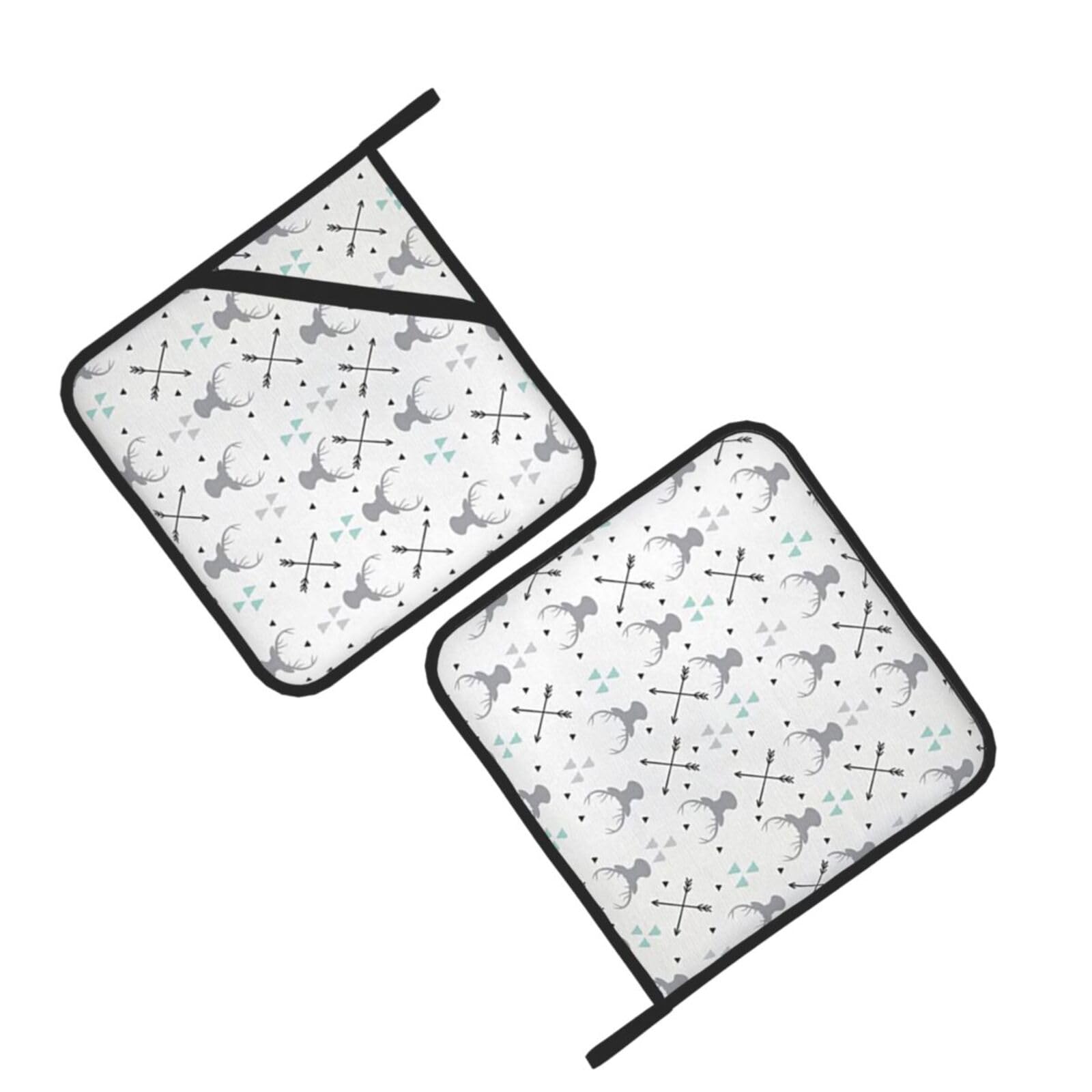 Hunting Arrows Triangles Deer Printed Oven Pot Holders Set of 2 Pcs Heat Resistant Kitchen Microwave Potholders for Cooking Baking Grilling
