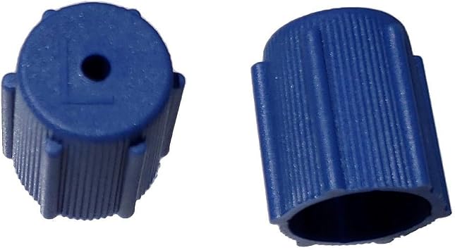 # BAS03036 10 Count M8x1.0 Thread Blue Low Side A/C Service Cap Charge Port Valve for Air Conditioning Systems Aftermarket Replacement For MT0063, 59987