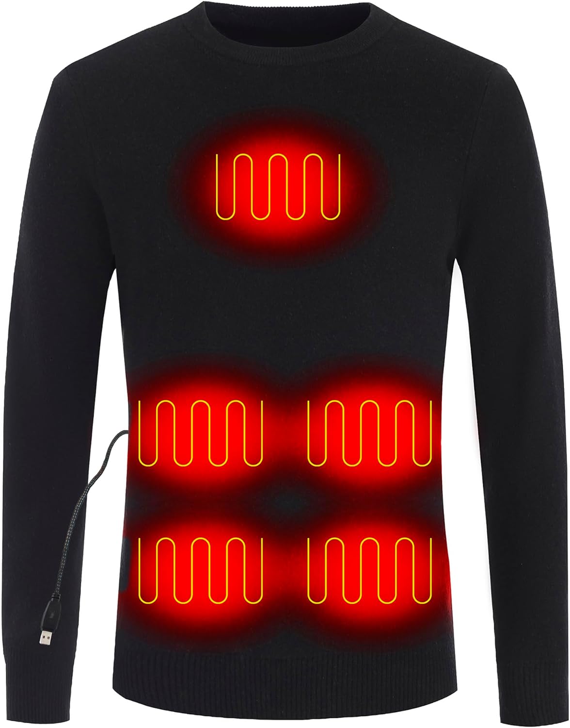 MYI Heated Undershirt Top Warm Underwear Electric Apparel Thermal Pullover Sweater Men Women(NOT Included Batteries)