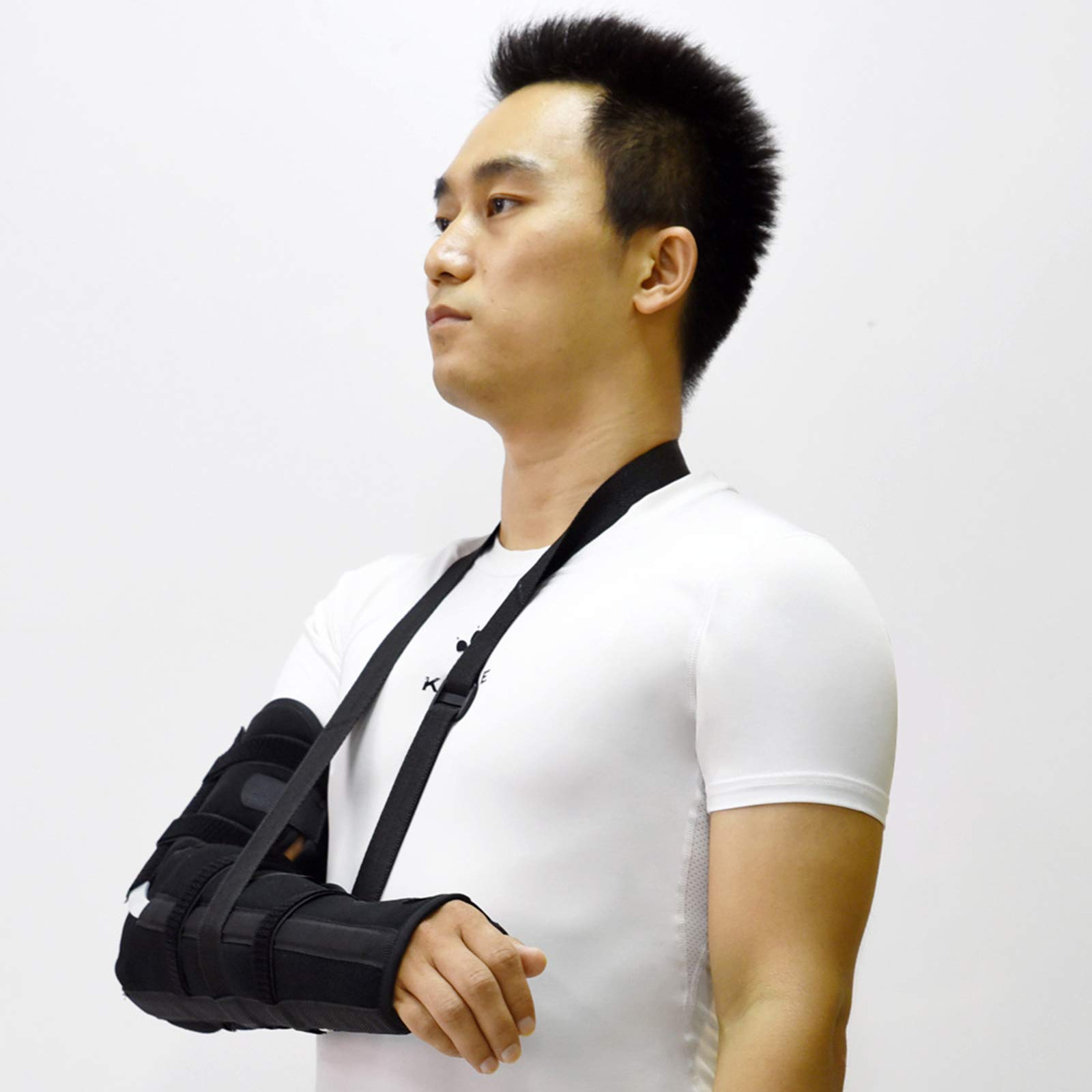 Soporte de brazo completo para adultos, calidad de grado médico, transpirable, soporte acolchado para hombro con cabestrillo para brazo, ayuda a sostener y elevar el brazo, recuperación de l