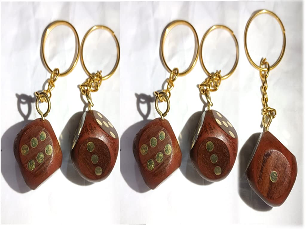 manshamart WOODEN KEYCHAINS SET OF 05 / CUBE SHAPED KEYCHAINS FOR WOOD/WOODEN KEYCHAIN FOR MEN & WOMEN/Keychain Holder-picture-54