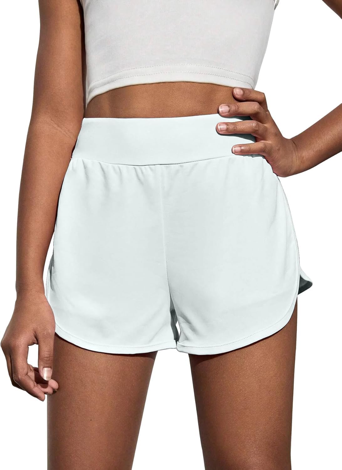 OEBLD Girls Athletic Shorts High Waisted 2 in 1 Kids Workout Running Volleyball Soccer Shorts with Liner