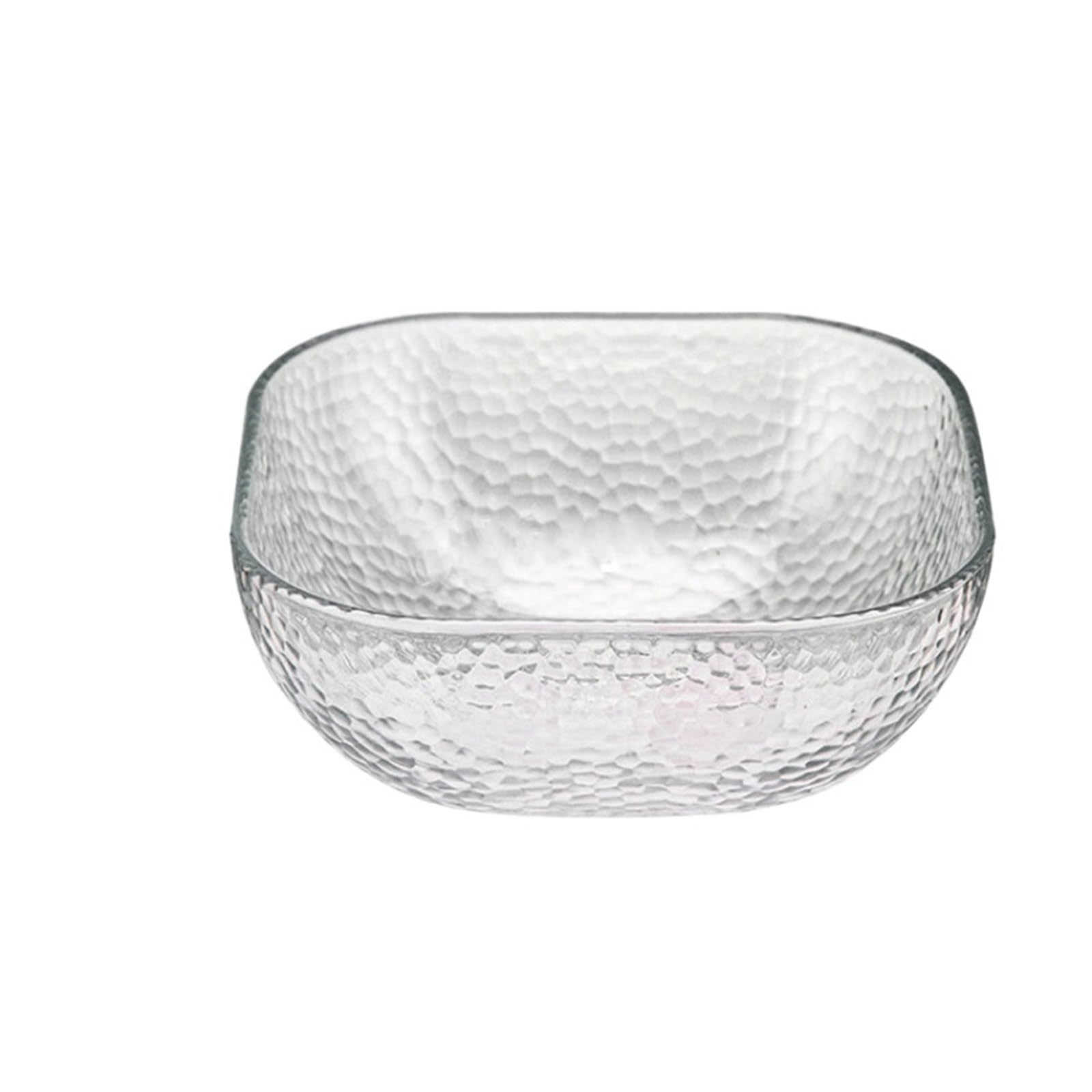 Ensaladeras Tazón de vidrio cuadrado, simplicidad moderna, Color sólido, contenedor de alimentos for el hogar, frutas, yogur, verduras, ensalada, helado, postres Para Cereales, Ensalada(Transparent La