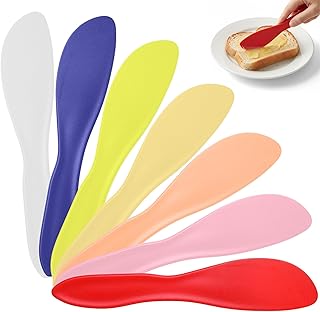 7 Pcs Plastic Butter Knife Spreader, Multi Purpose Butter Knife Spreader Versatile Kitchen Frosting Knives Sets Spreaders for Cheese Cream Icing, 7 x 1.4 Inch