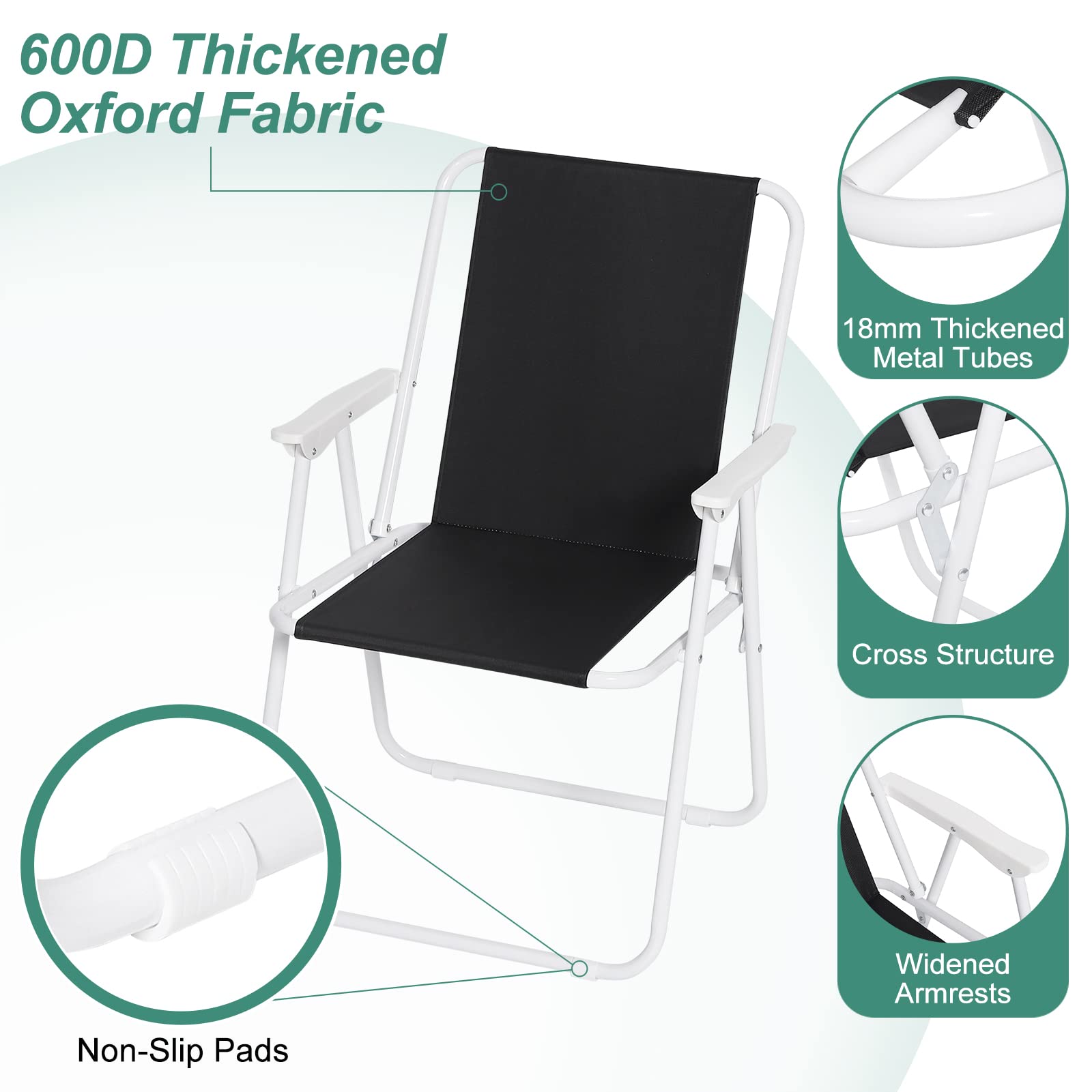 WOLTU Vouwstoelen, Set 2, Outdoor Stoel, Draagbare Campingstoel, Strand