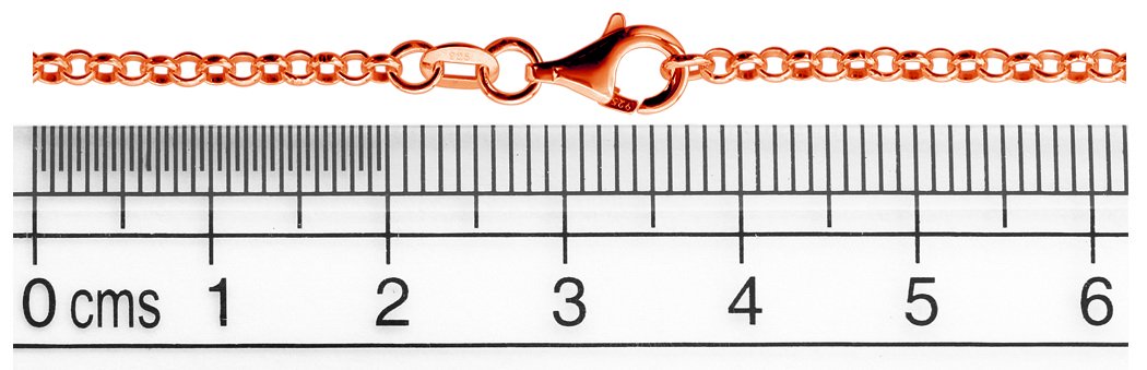 Rosegold Erbskette 925 Silber Kette Damen Halskette 2,2 mm 12-4 | vergoldete Silberkette Rose Gold in den Längen 42 45 50 60 70 80 90 cm verfügbar