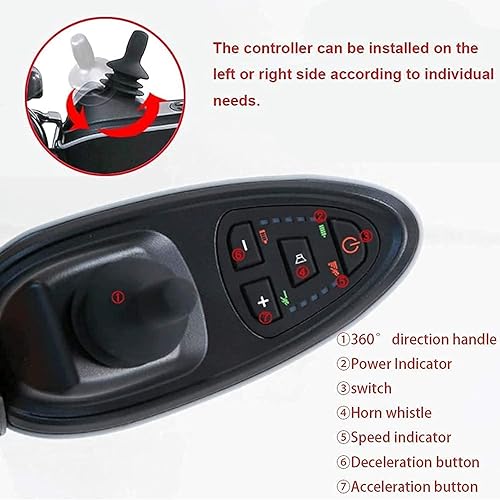 Miniatura 7 de NEOCHY Silla de ruedas portátil de moda ligera plegable para adultos sillas de ruedas eléctricas para discapacitados con joystick de 360 doble