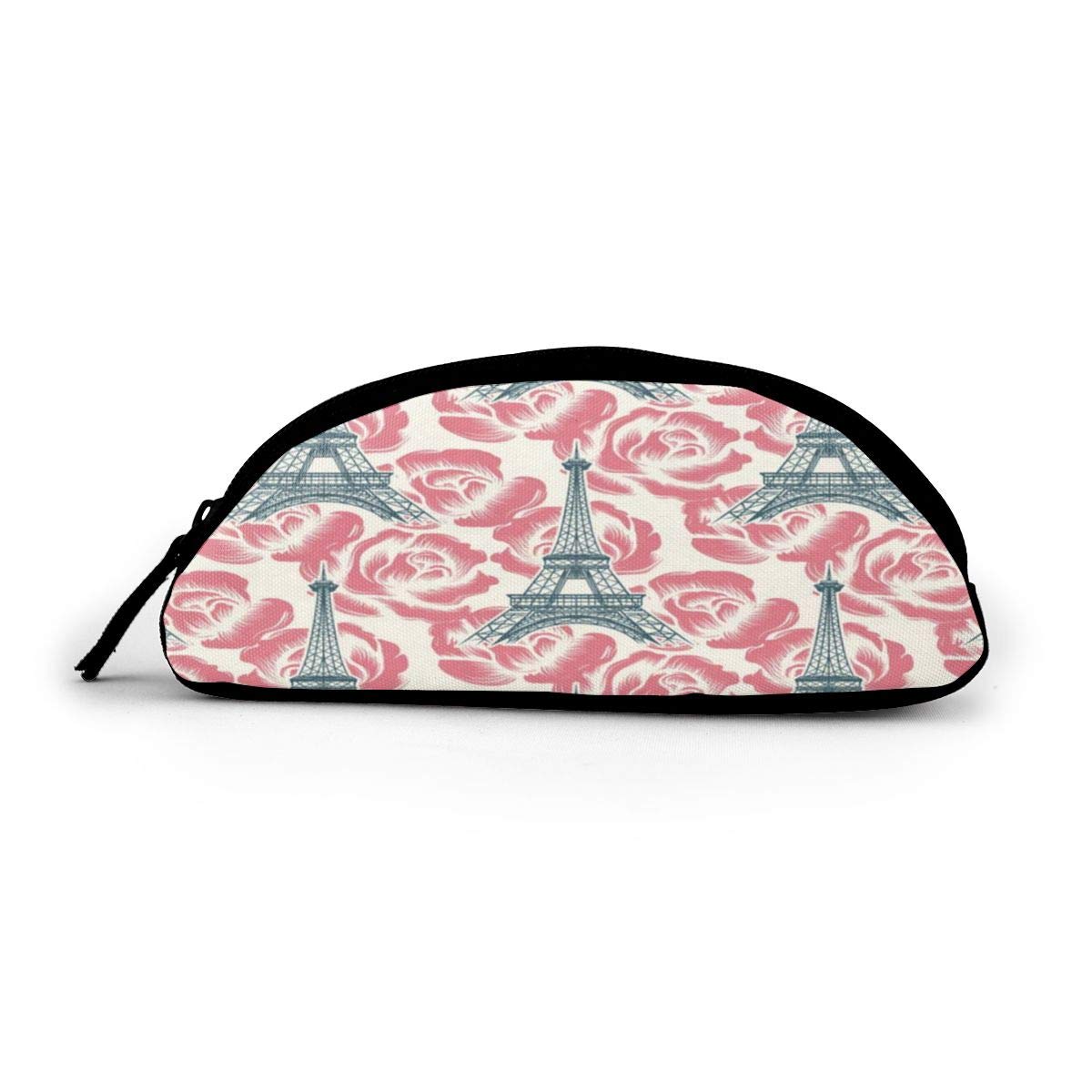 Eiffel Tower Rose Unique Pencil Case Women Travel Makeup Bag Porbale Pen Cluth Pouch for Girl
