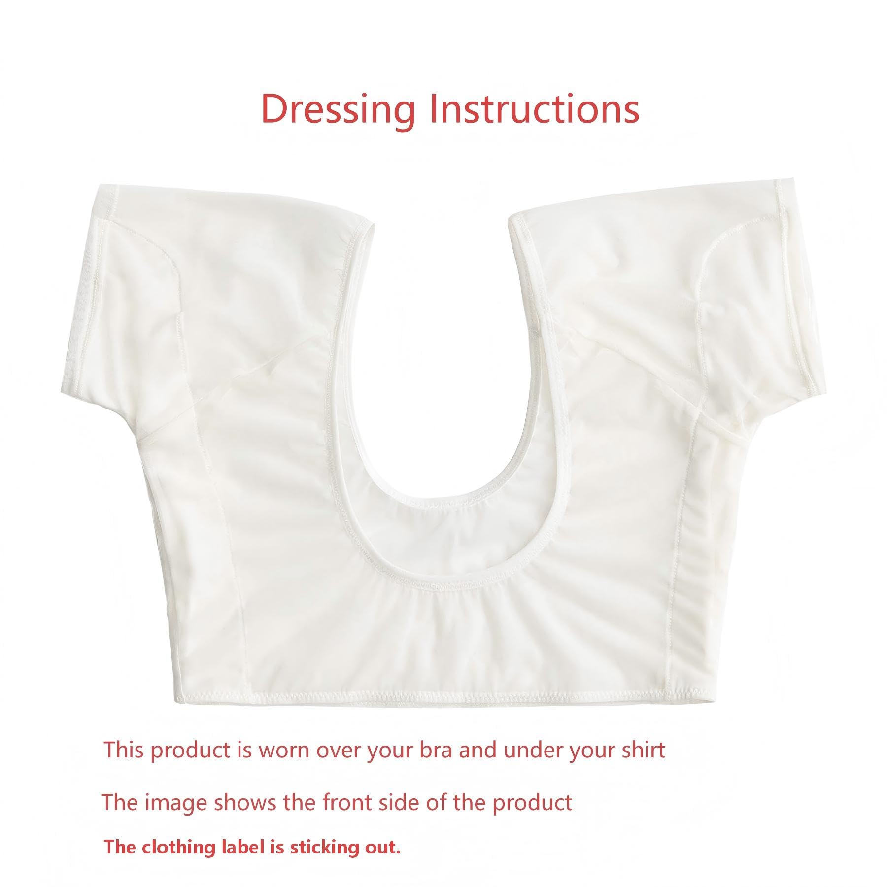Women's Underarm Sweat Pad, White Invisible Mesh Fabric, High Elasticity, Chemical-Free Deodorizing Protection, Moisture-Wicking Comfort Design (OFFWHITE, L)