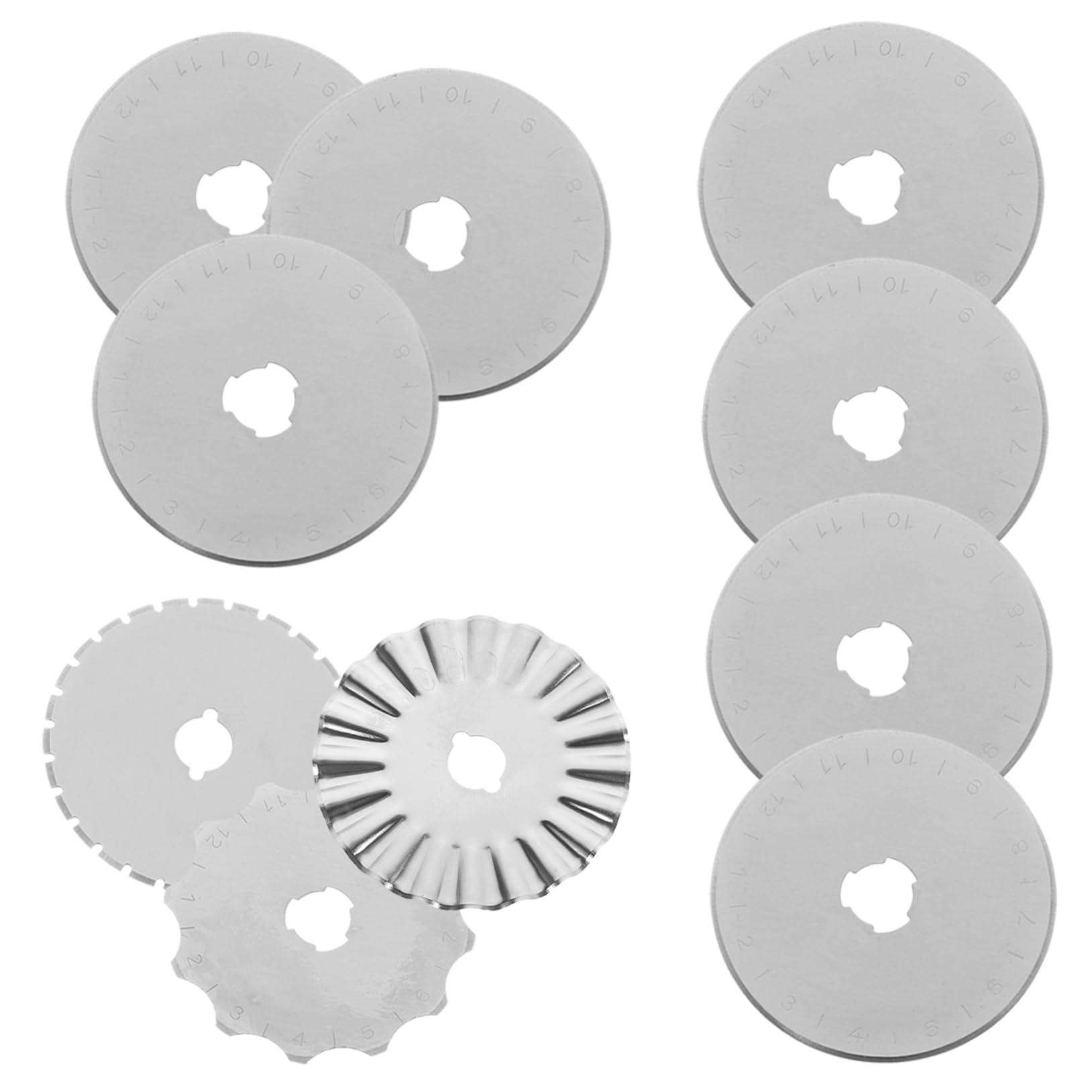 HOODANCOS 10pcs 45mm Fabric Rotary Cutter Blades Sewing Craft Blades for Replacement Scissors Scrapper Book Cutting Round Cutting Tool