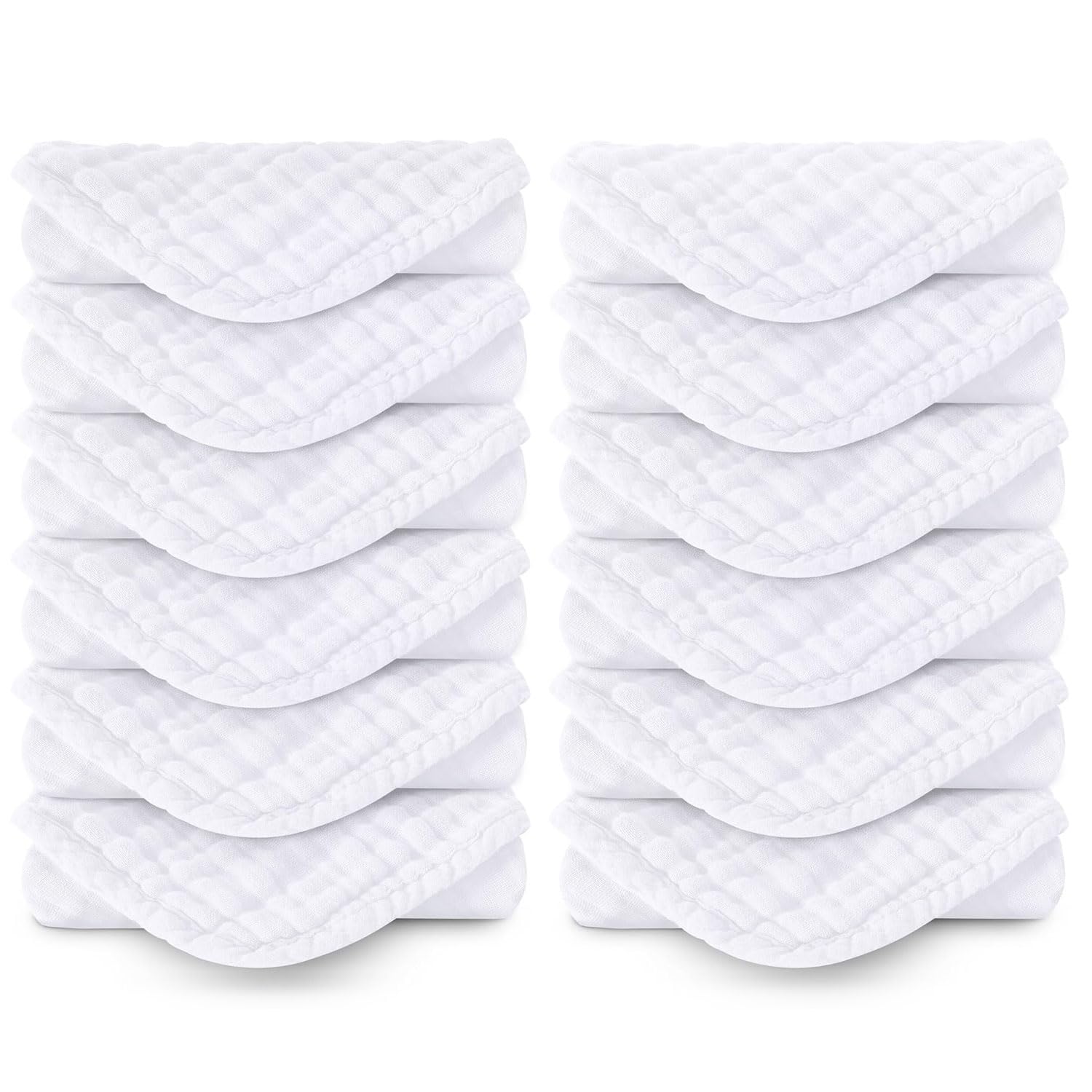 koo-dib baby burp cloths, 10 Pack Muslin Cloths for Baby 30x30cm Muslin Squares
