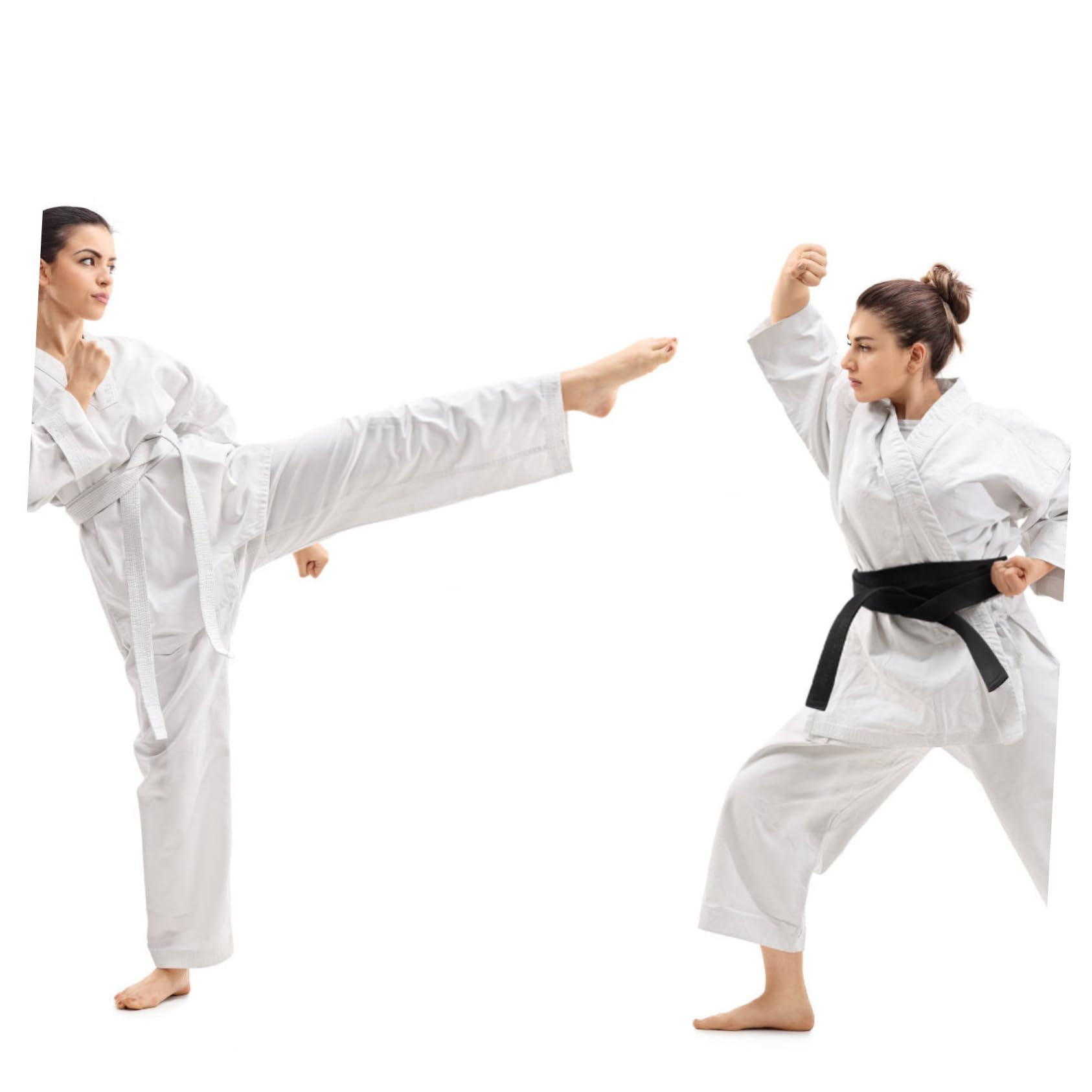 COLLBATH Uniforme da Karate per Adulti, Taekwondo, Poliestere Bianco Pantaloni Coulisse e Cintura Elastica, per Allenamento e Competizione