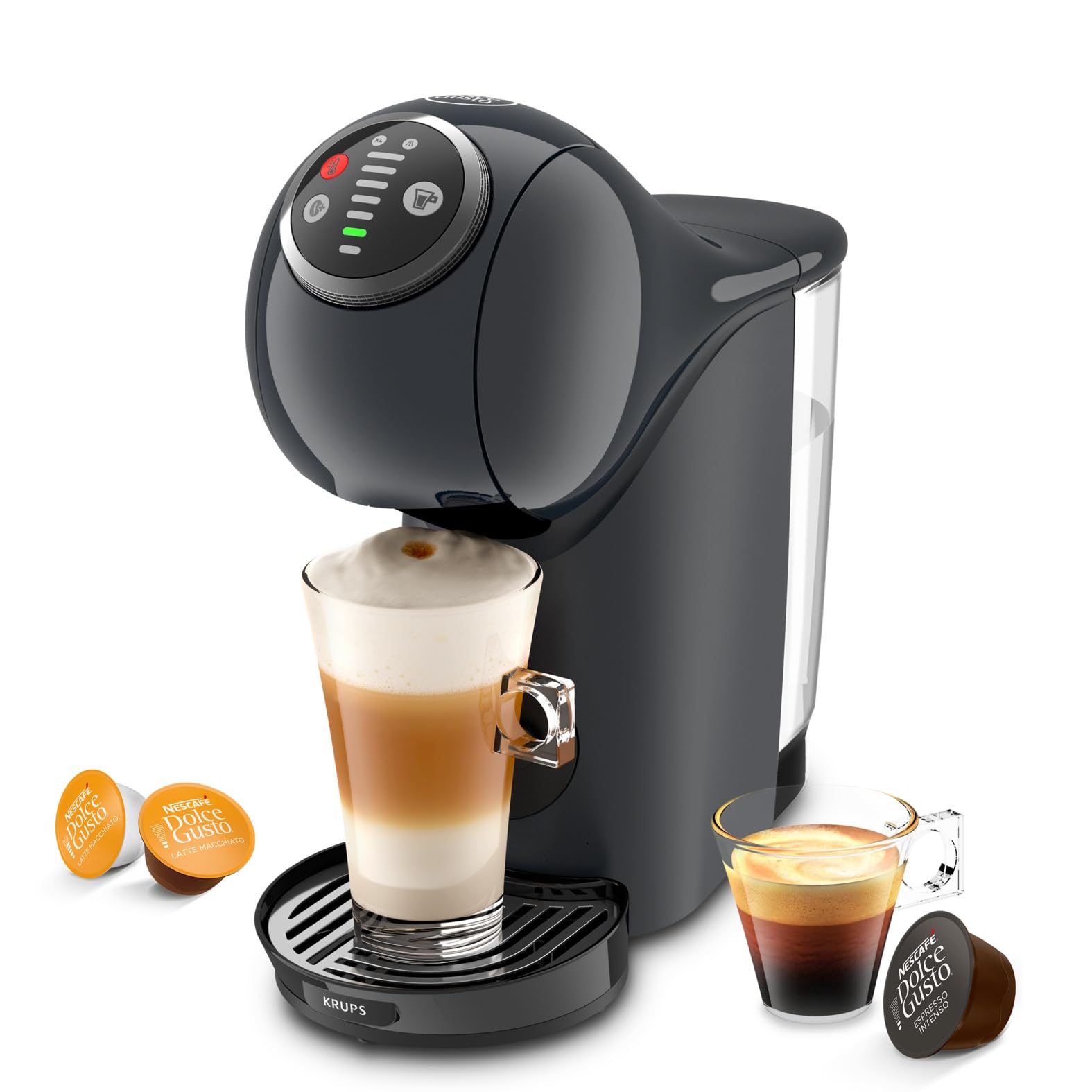 NESCAFÉ Dolce Gusto Genio S Plus von Krups Kapselkaffeemaschine 0,8L 1500W KP340B kosmisch-grau