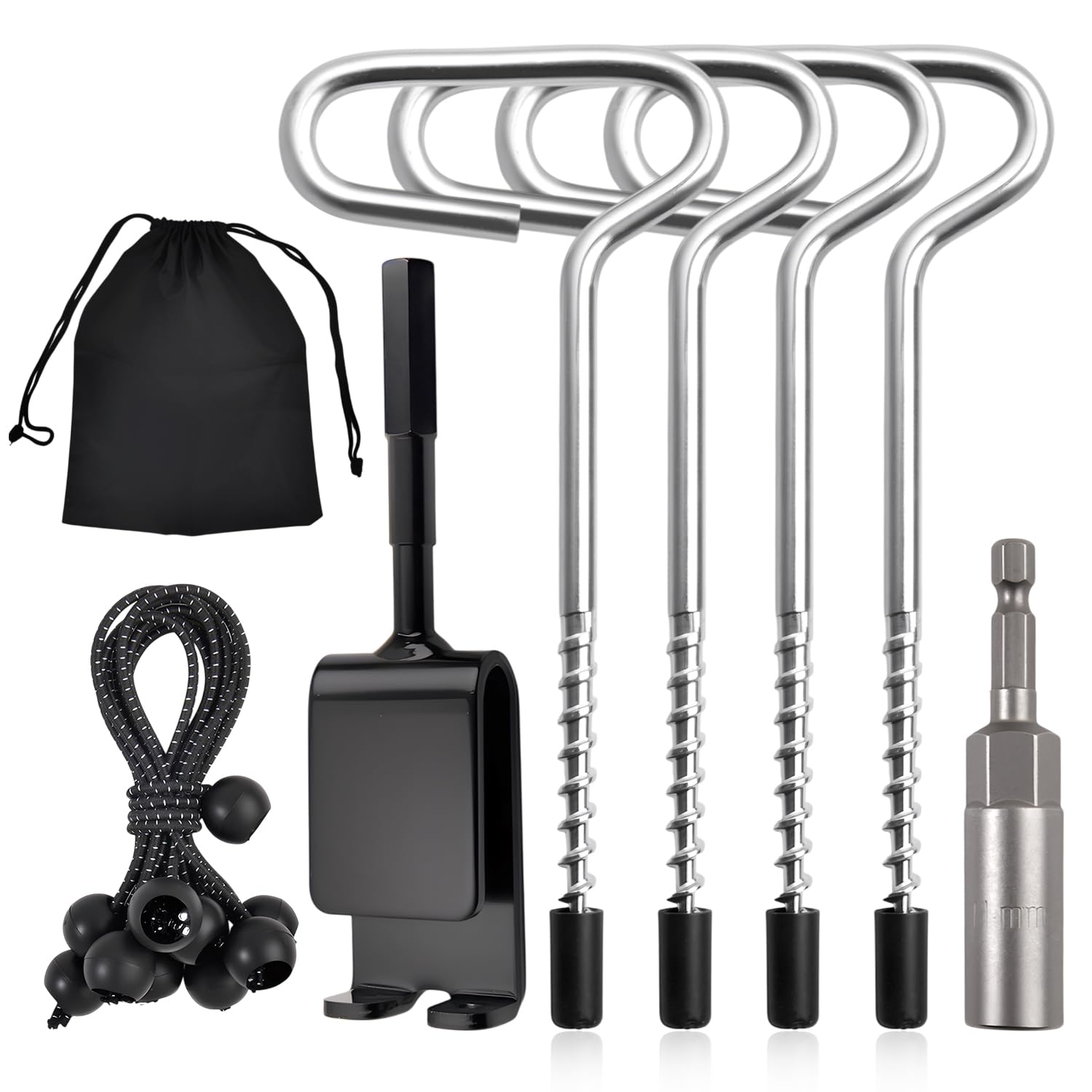 GOLD DEER Ice Anchor Drill Adapter for Set Up Ice Fishing Shelter