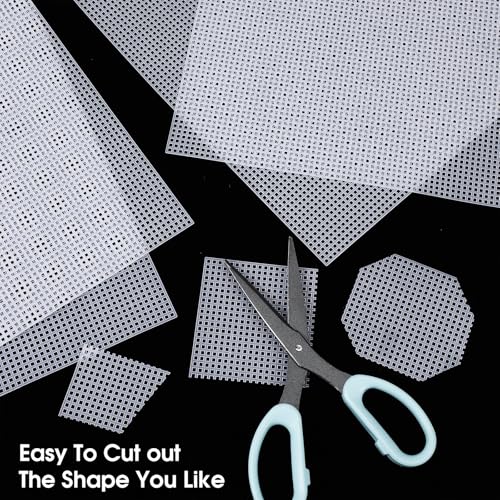 Image of 30 Pack Plastic Canvas Sheets 7 Count Plastic Mesh Canvas Sheets 10.5 x 13.5 Inch Cross Stitch Needlepoint Mesh Grid Sheet for Embroidery, Acrylic Yarn Crafting, Knit and Crochet Projects