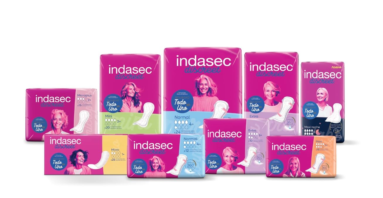 Indasec, Discreet Extra, confezione da 6 sacchetti, confezione da 120