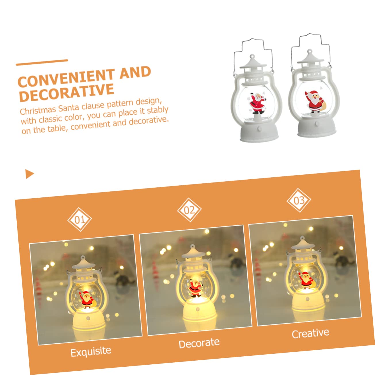 Cabilock 5 Sätze Weihnachtsnachtlicht Dekorative Weihnachtslampe Rentier Weihnachtstisch Mittelstücke Girlande Flackerndes LED Licht Glühbirnen Weihnachtsnachtlampe 2 Stück * 5