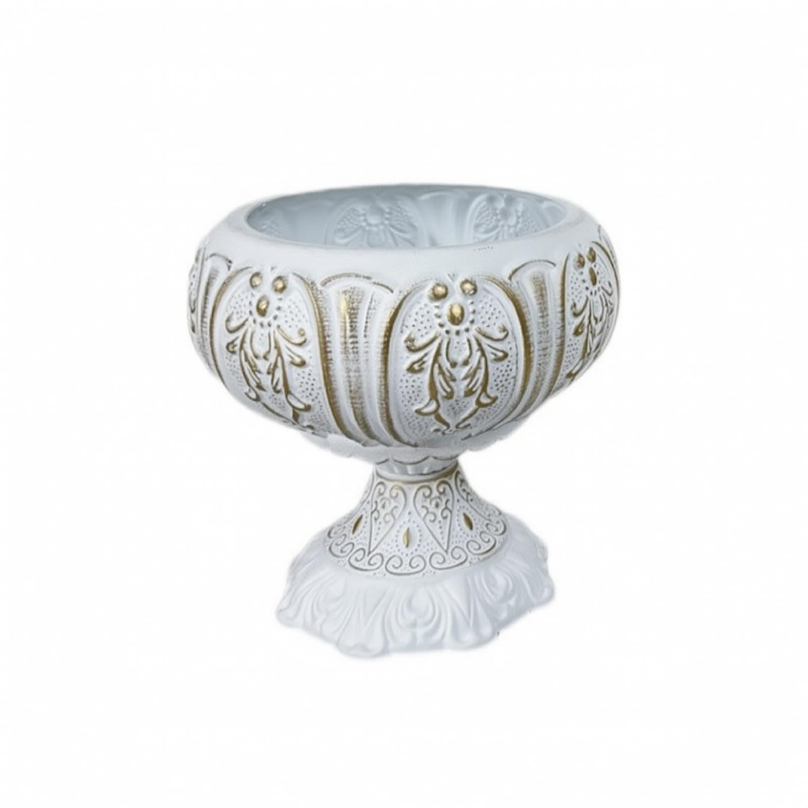 Vase sur pied en relief, décoration d'intérieur, 19 x 24 x 17,5 cm, idéal pour arrangements floraux et centres de table, design classique pour n'importe quelle décoration de pièce