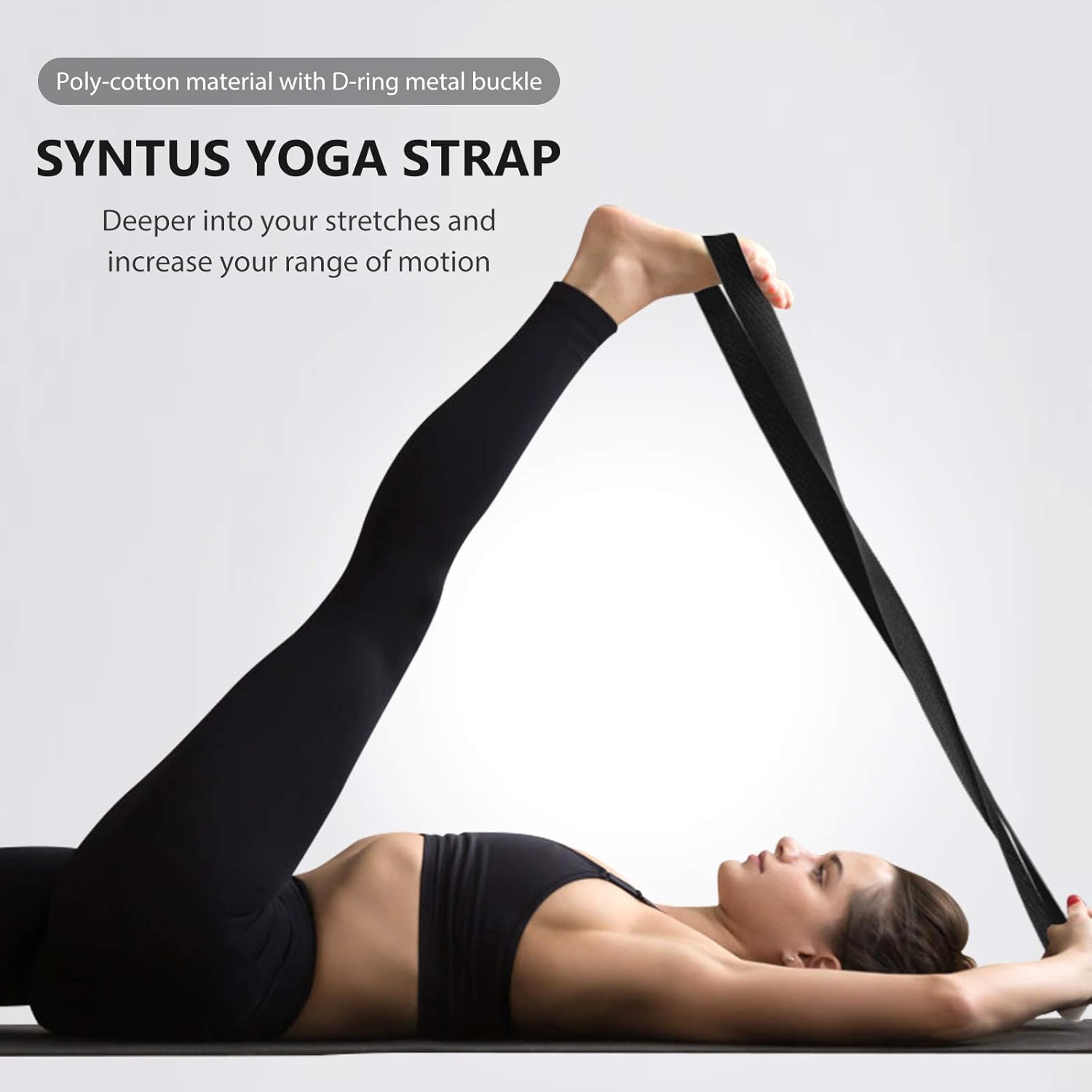 Lot de 2 blocs de yoga et sangles de yoga souples et antidérapantes, anneau en D en métal de 2,4 m pour yoga, fitness, pilates, étirements et tonification