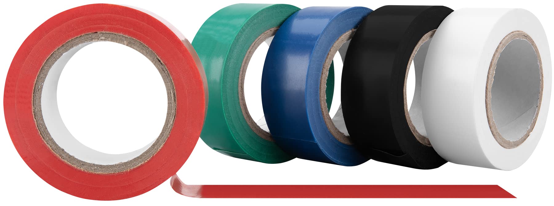 Performance Tool 1135 Electrical Tape Set - Red, Green, Blue, Black and White Electrical Tape, 5 Pack