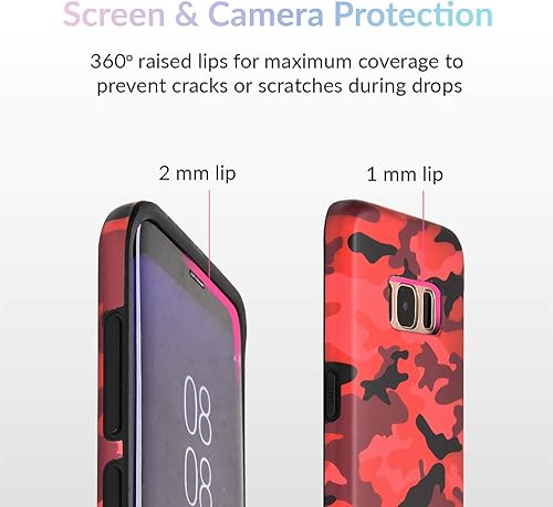 Miniatura 3 de VELVET CAVIAR Funda compatible con Samsung Galaxy S8 Camo para niñas y hombres, bonitas fundas protectoras para teléfonos (camuflaje rojo)