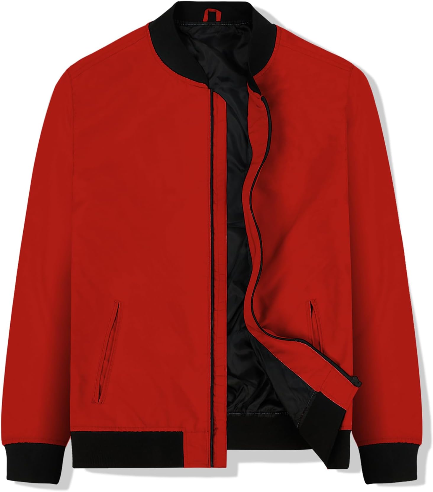 JOYSON Mens Bomber Jackets Slim Fit Lightweight Windbreaker Jacket Spring Fall Sportwear with Zipper Burgundy M
