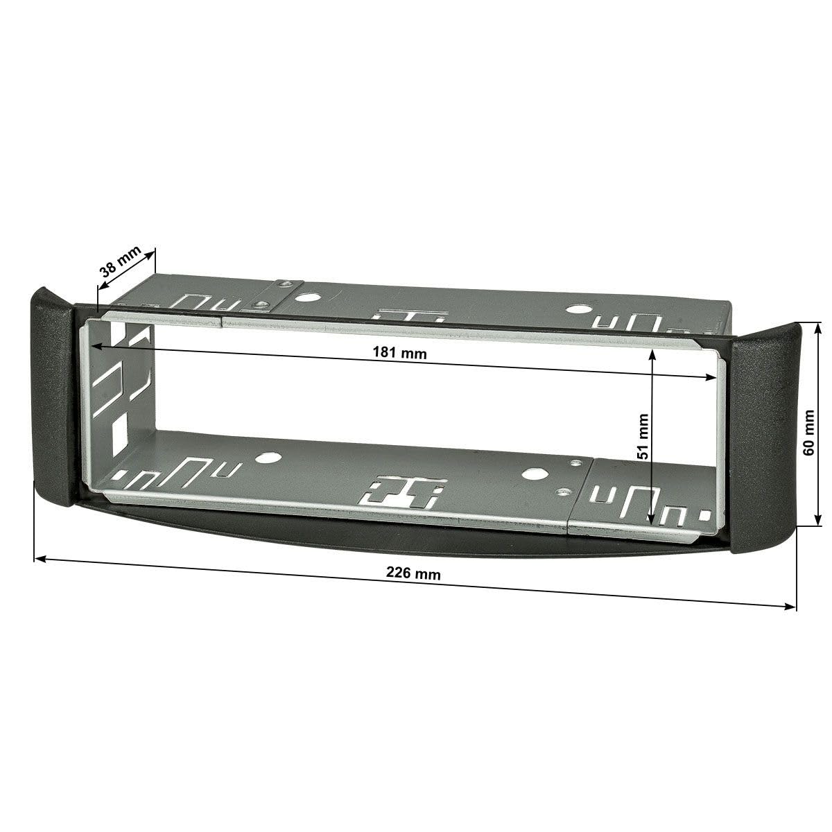 tomzz Audio 2451-020 ramka na radio kompatybilna z Smart fortwo (450) 1998-2007, ciemnoszara z metalow? kieszeni?