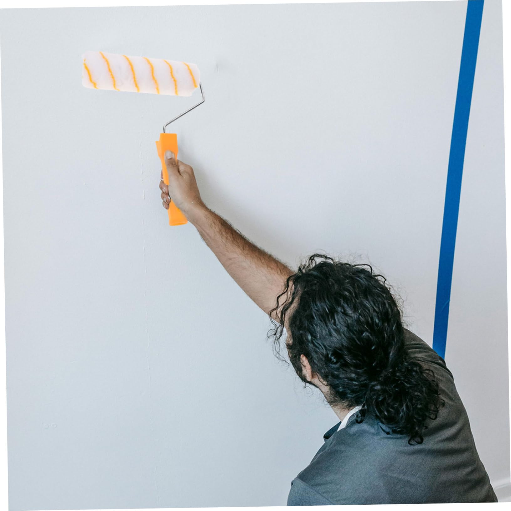 WOONEKY Rullo per Pittura con Asta Telescopica, Impugnatura Ergonomica, Plastica e Acciaio Inox, per Dipingere Pareti e Casa