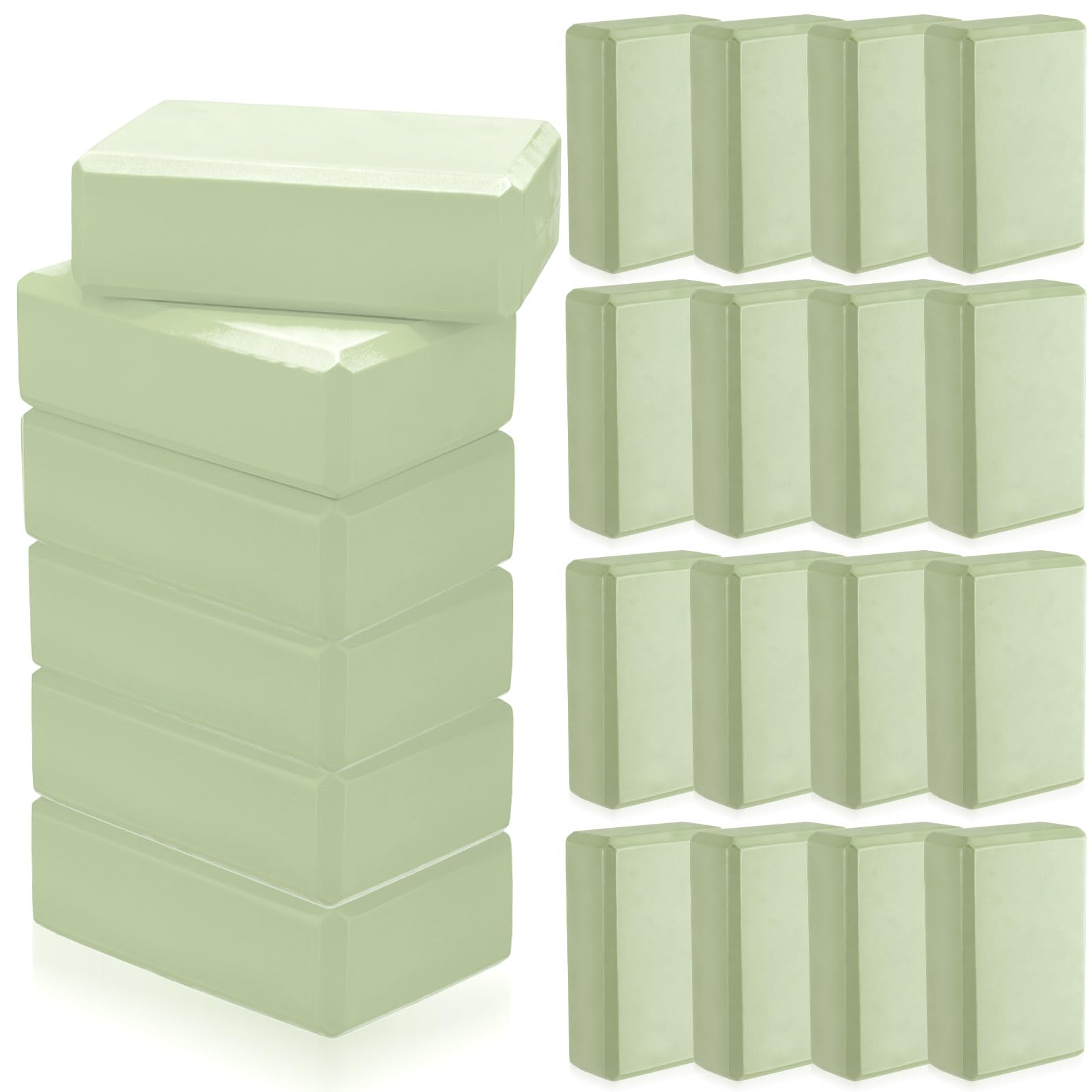Outus Yoga-Blöcke, 22,9 x 15,2 x 7,6 cm, hohe Dichte, zur Verbesserung der Kraft, Flexibilität, Balance, weiche, rutschfeste Gymnastikblöcke für Yoga, Sport, 20 Stück