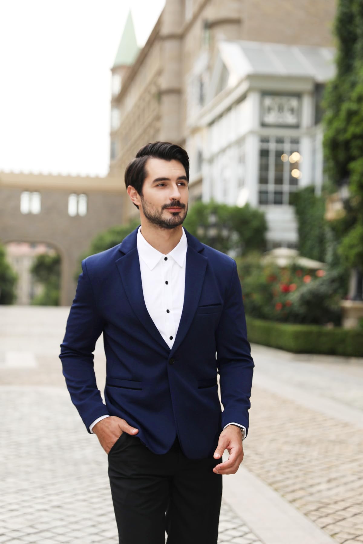 Allthemen Abito da Uomo 2 Pezzi Completo da Uomo Slim Fit Abito da Sposa con Un Bottone Elegante