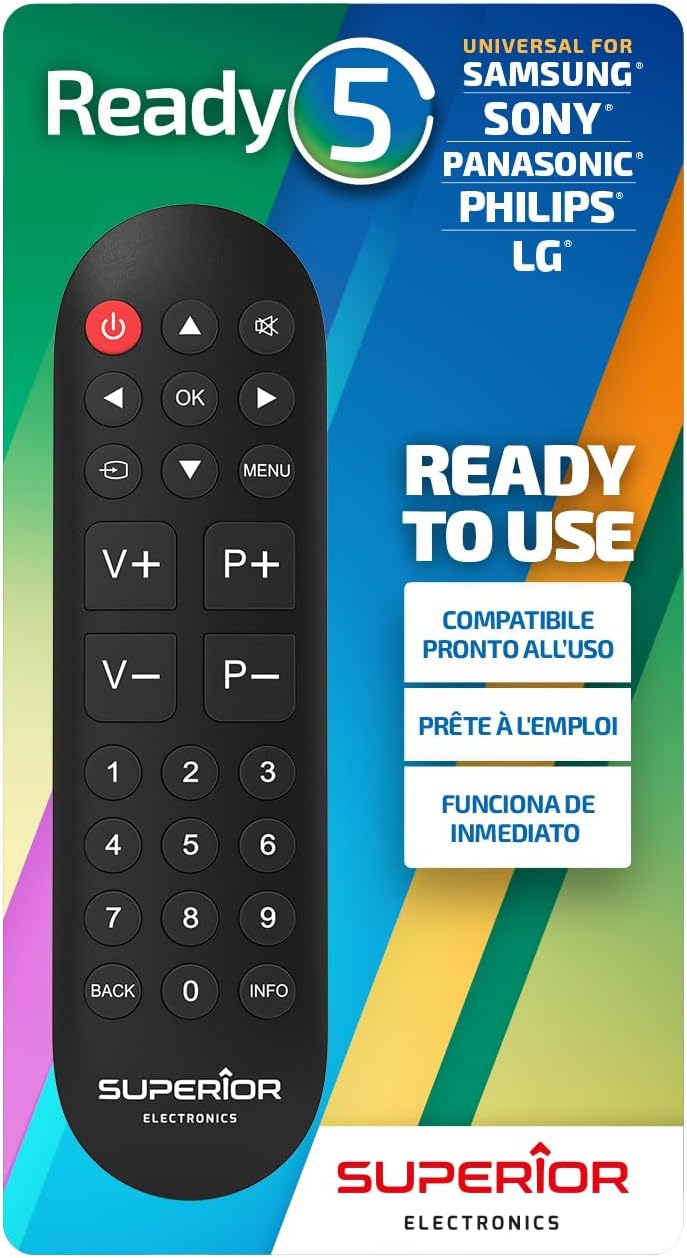 Front view of Superior Ready 5 Universal Remote Control