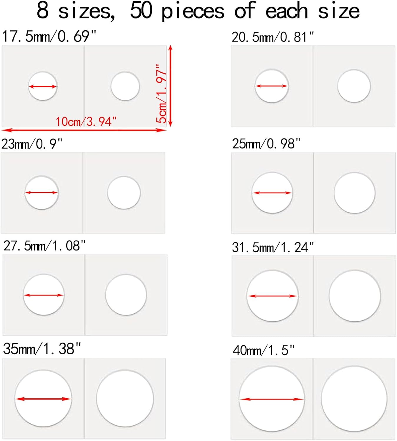 400 PCS Cardboard Coin Flips with 20 Sheets Coin Pocket Pages, 8 Assorted Sizes 2" x 2" Cardboard Coin Holders Coin Flips Coin Collection Supplies for Dime, Dollars, Penny, Quarter, Nickels Collecting