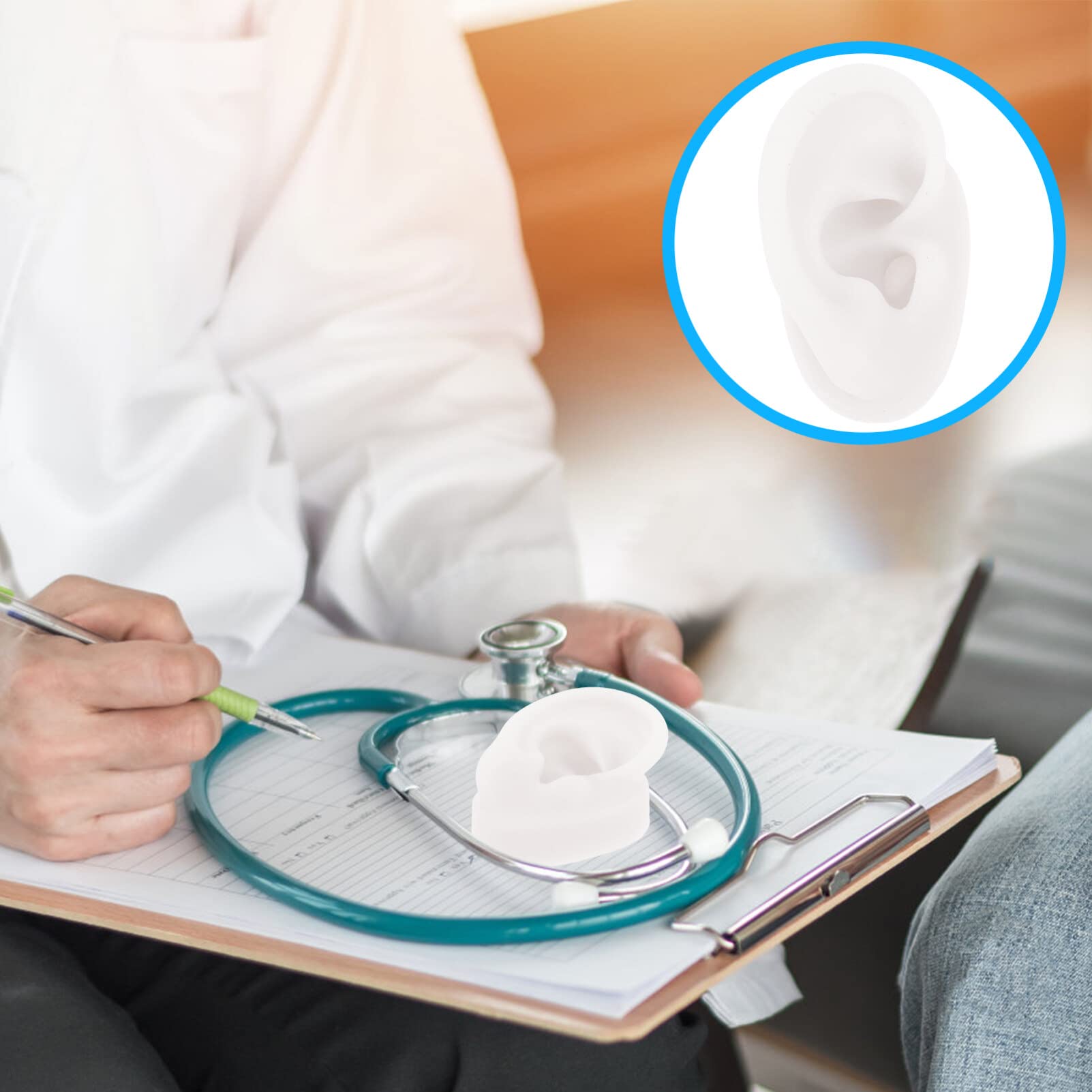 balacoo Simulated Ear Mold Silicone Human Ear Model for Piercing Practice Jewelry Display