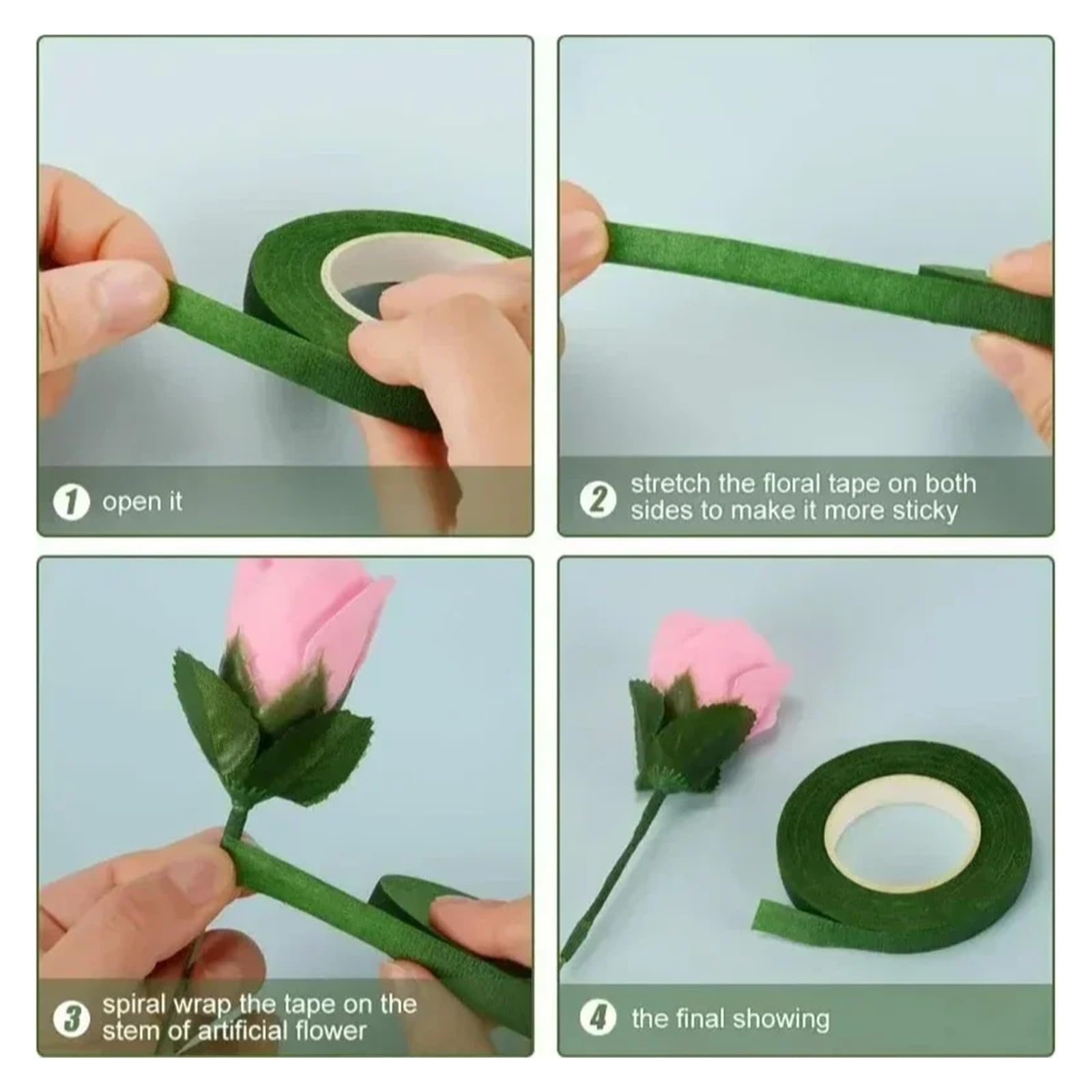 Floristenband Grün 10 Rollen grünes Blumenstammband
