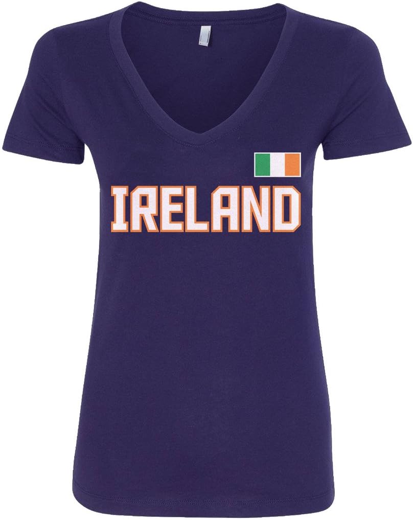 Threadrock Women's Ireland National Pride V-Neck T-Shirt