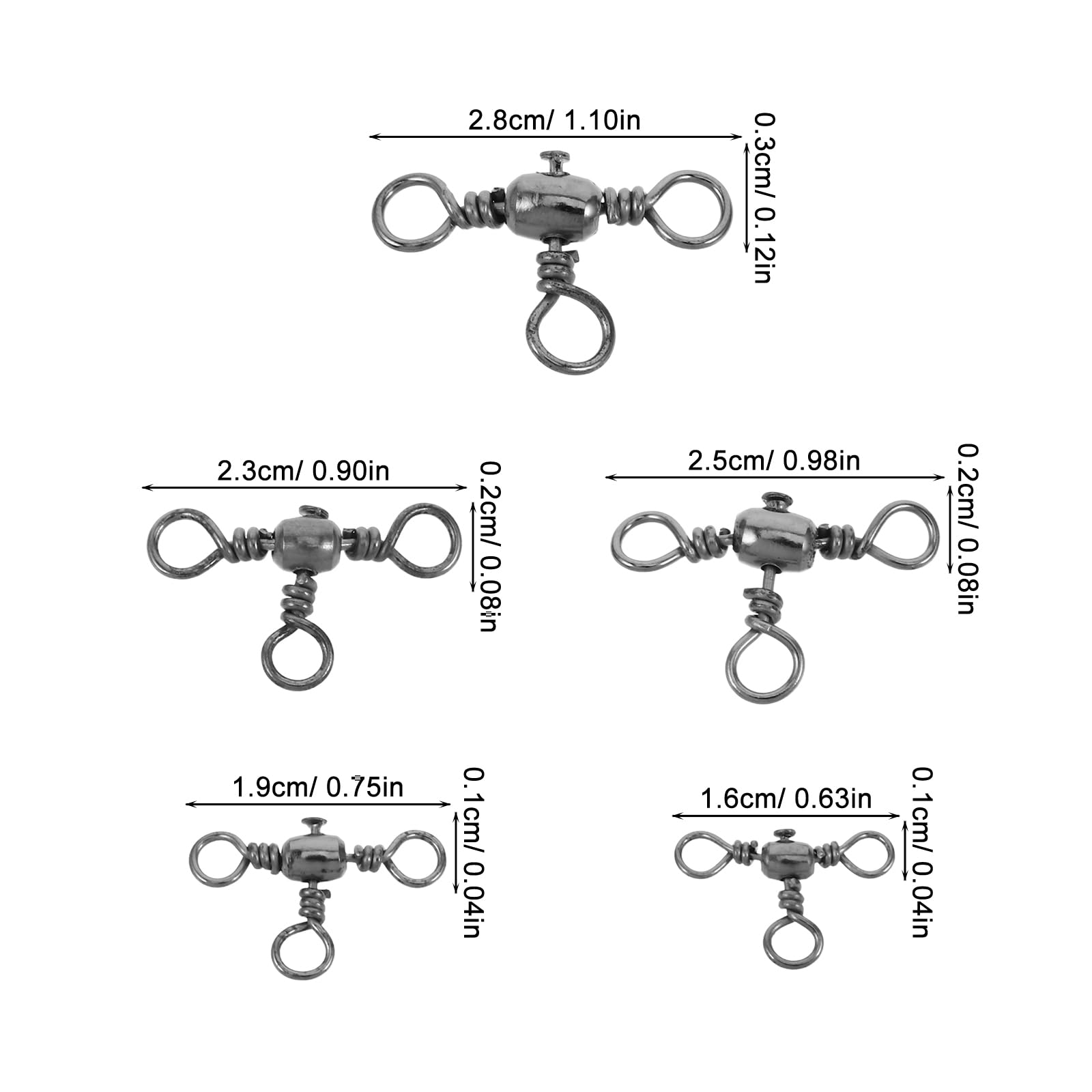 Toyvian 150pezzi Connettori Girevoli Clip Piccoli Per Pesca Moschettone Connettore Girevole Attrezzatura Per Girelle Da Pesca Kit Per Attrezzatura Da Traina Di Per in Acqua Salata