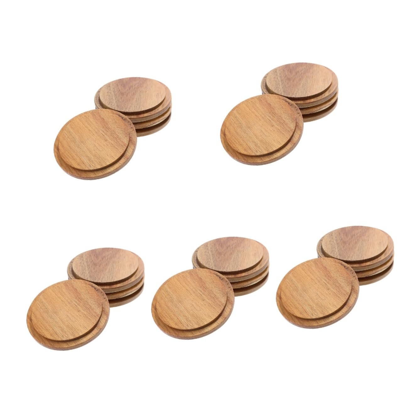 PRETYZOOM 5 Set Di Coperchi Di Ricambio Per Tazze Da Viaggio Con Coperchio in Legno Coperchi Per Tazze Da Caffè E Tè 4 Pezzi*5