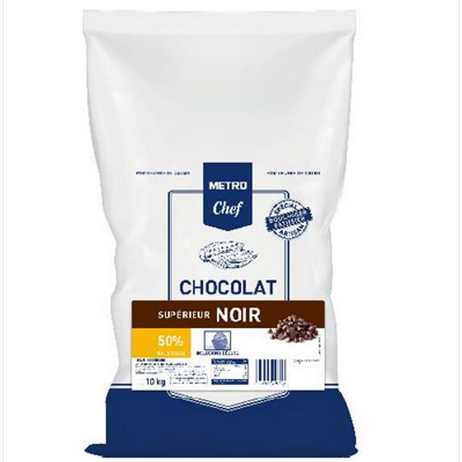 METRO Chef Chocolat noir supérieur 50% cacao 10 kg