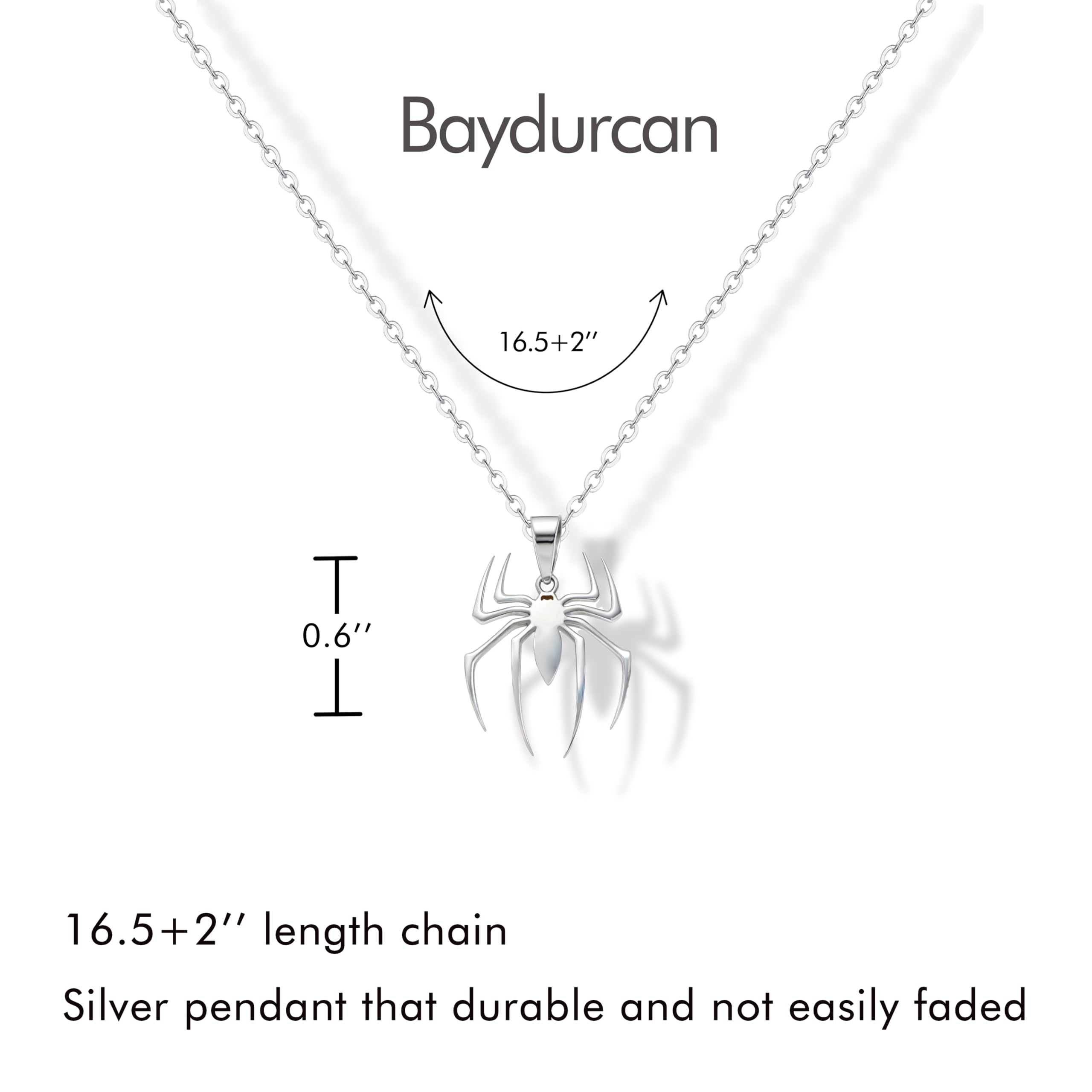 Dainty Silver Necklace for Women - Ankh Jesus Horse Celtic Cross Necklace for Women, Dainty Charm Spider Christian Gifts for Friends Sister Mom, Birthday, Christmas, Mother's Day, Graduation Gifts: Spider