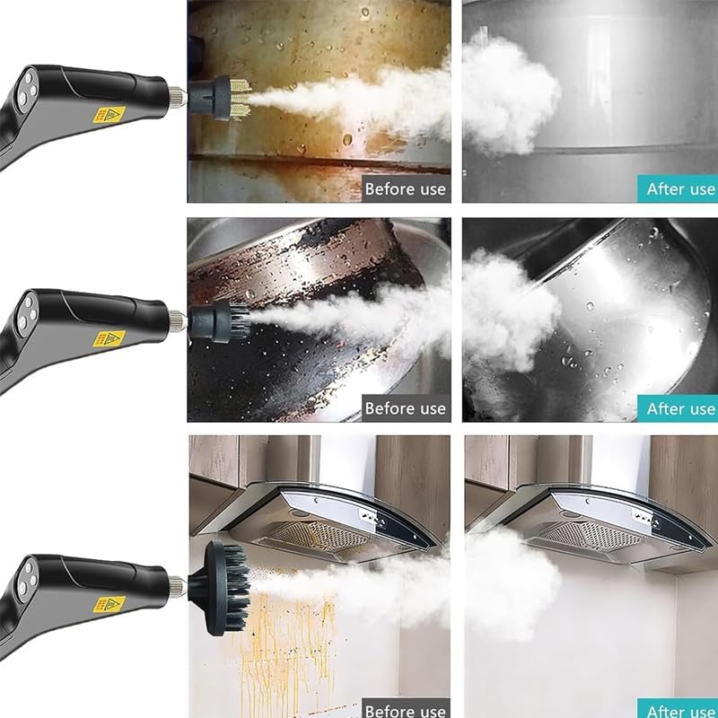 Saker handheld steam cleaner,36oz Large Capacity 2500W Steam Cleaner with 6-Level Adjustment, 10s Quick Heat for Kitchen, Bathroom, Car (Red-Dual Control (Upgraded Touch Control)) - Image 3