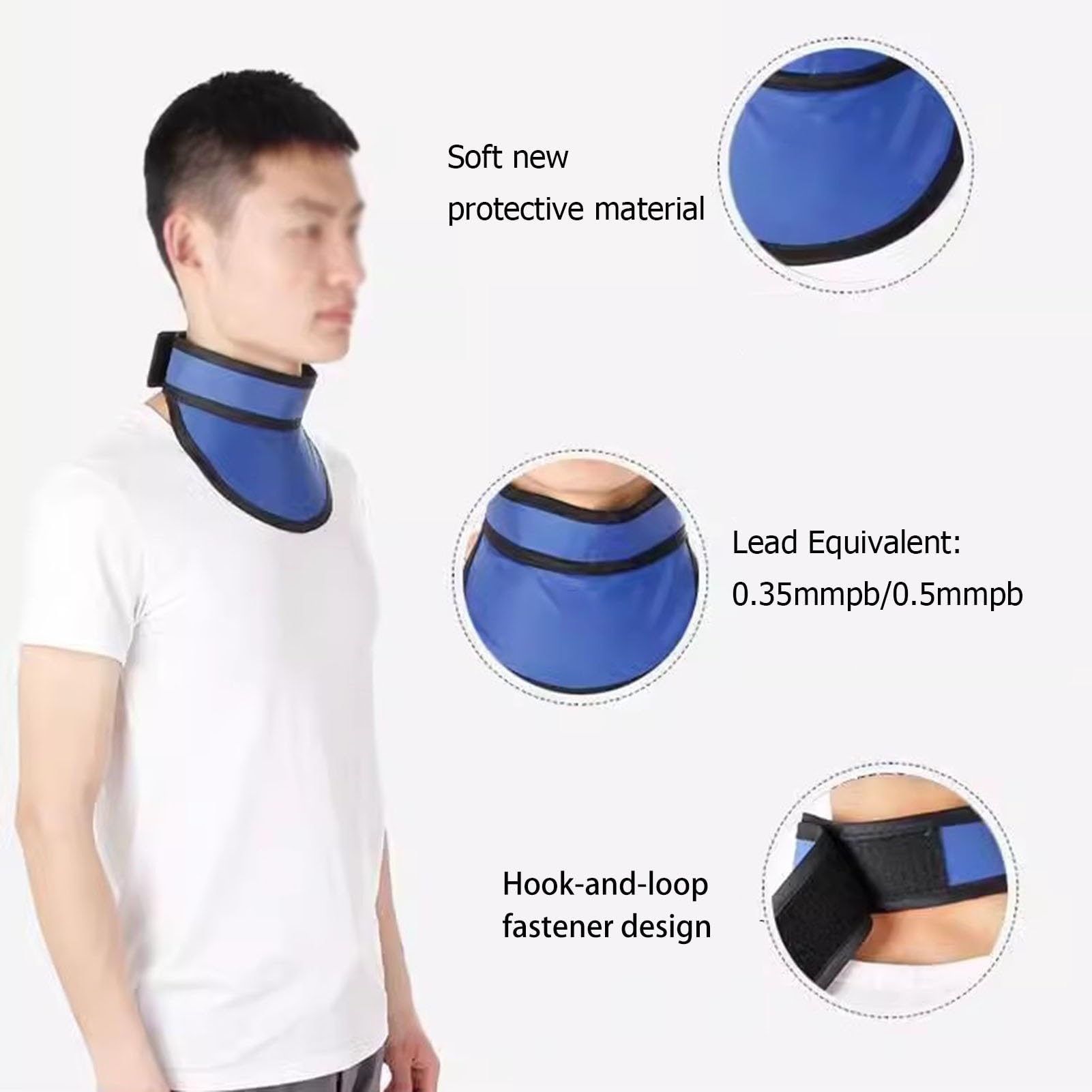 Delantal de Plomo Collar De Plomo para Tiroides con Protección contra Rayos X, Collar De Plomo para Protección del Cuello, para Dentista Y Radiología, Unisex(0.5mmpb)