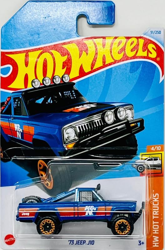 Image of Hot Wheels 73 Jeep J10 HW Hot Trucks Ages 3 and Up 91 /250 (Blue)