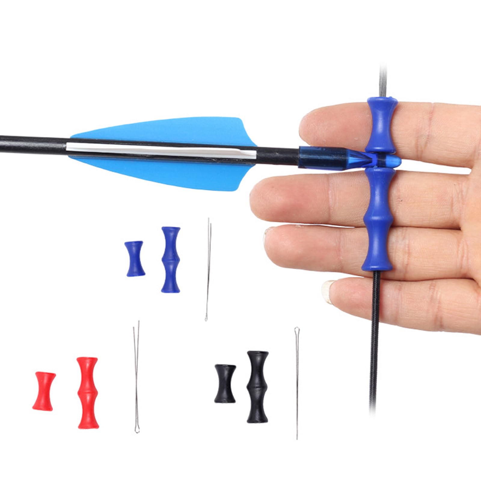 FGDTREE 3Sets Silicones Bowstring Fingers Guard Bowstring Fingers Saver Archerys Fingers Protectors Easy Installation Bowstring Protective Equipment
