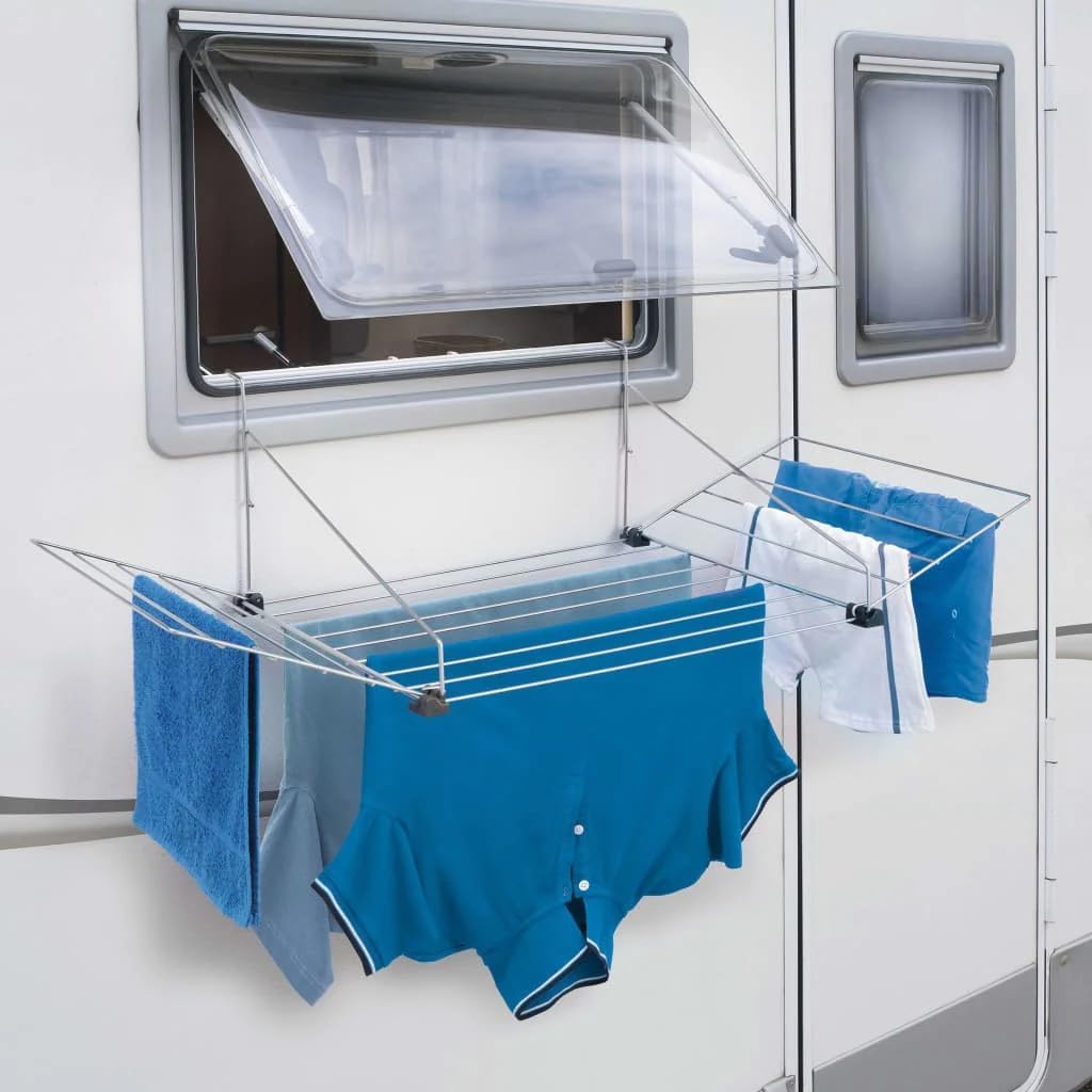 Metaltex 406902 Plastic Balcony Clothes Horse with Folding Sides, 12 Metres