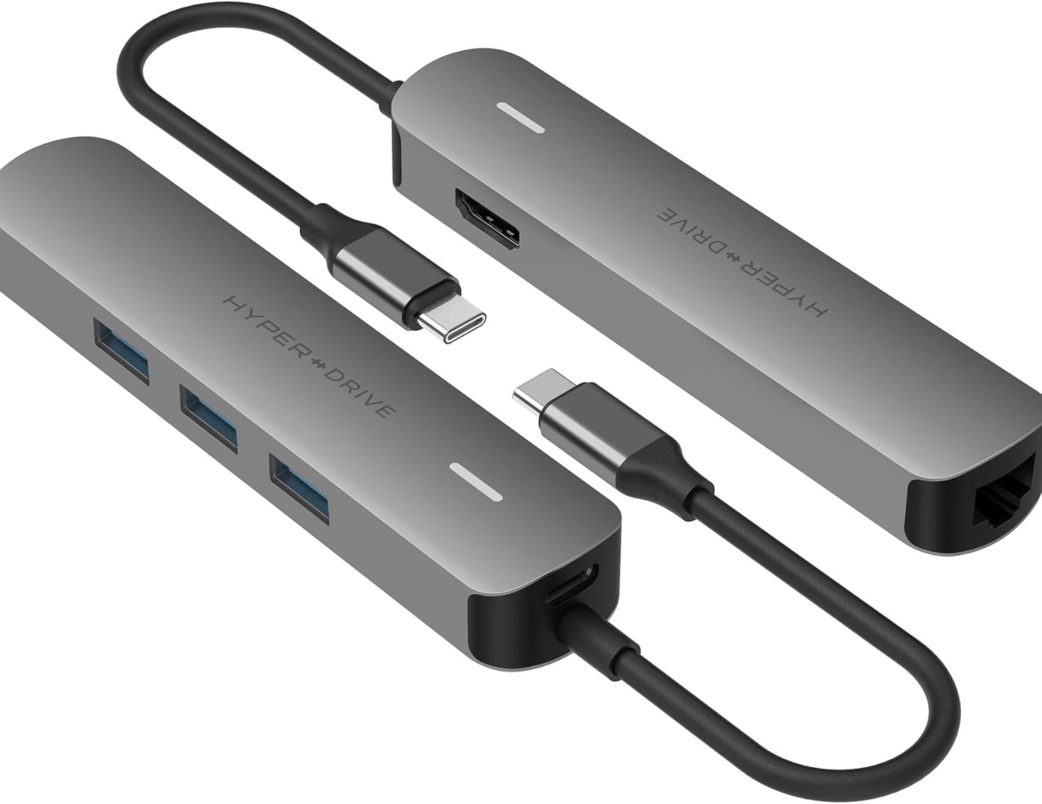 HyperDrive Tube 6-in-1 USB-C Hub showing all ports