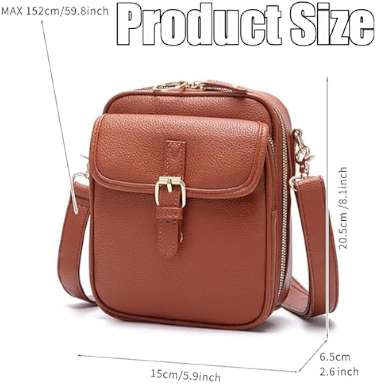 Enjoyaitlife torba crossbody, vintage, podwójna, antykradzieżowa, torebka o dużej pojemności, dla kobiet