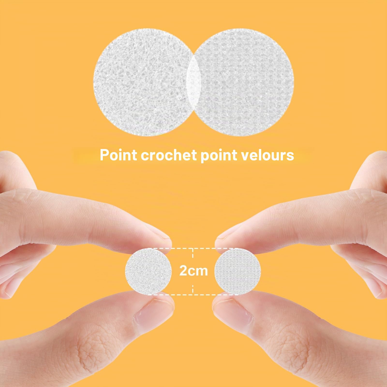 SURFOU 600 Pastilles Scratch Autocollant Double Face 20mm, Crochets et Boucles, Rondes, Fortement Adhésives, 300 Paires