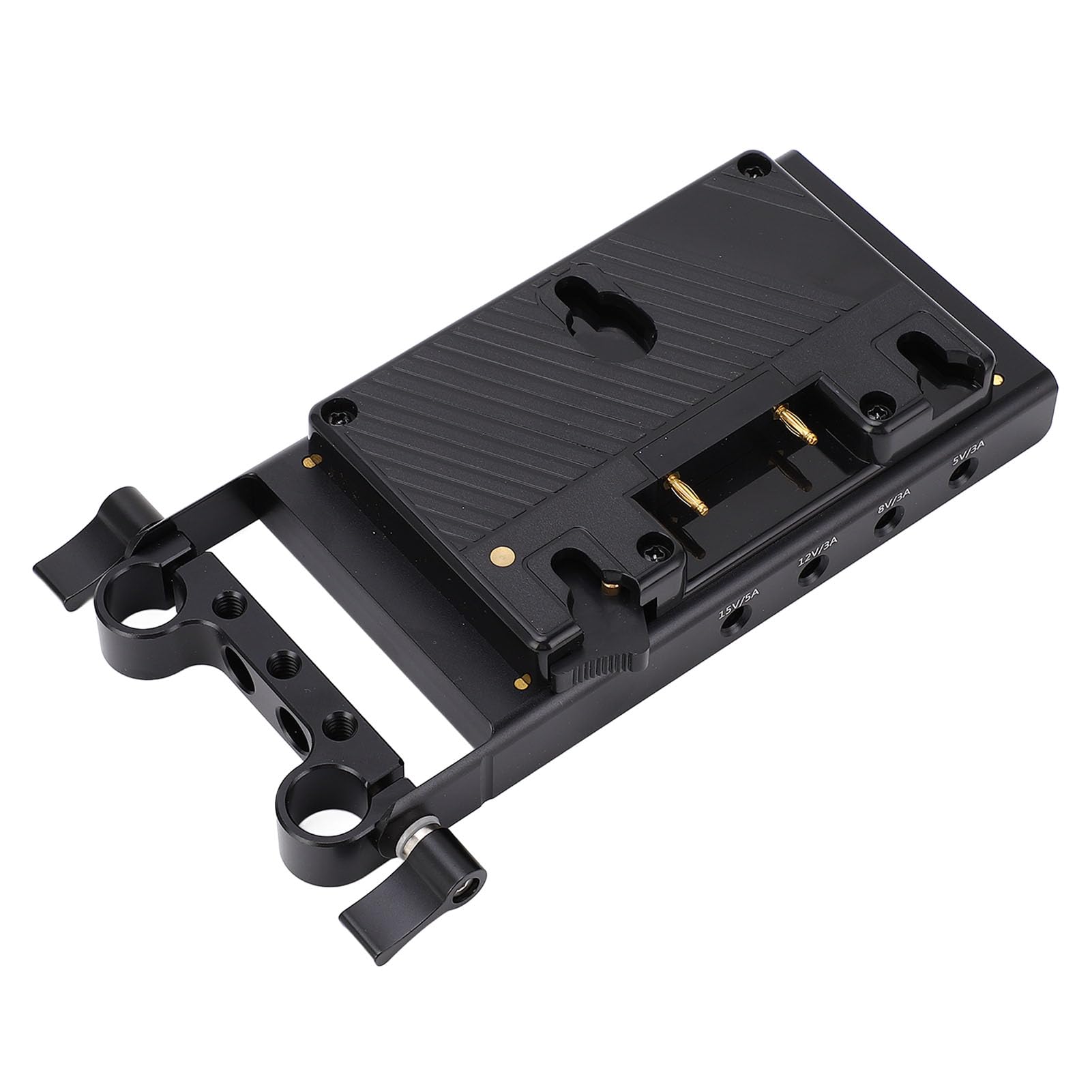 Placa Adaptadora Convertidora de Batería, D Tap 15 Mm Riel de Doble Orificio Abrazadera de Varilla Fija Placa Convertidora Adaptadora de Fuente de Alimentación, Salida USB Dual,